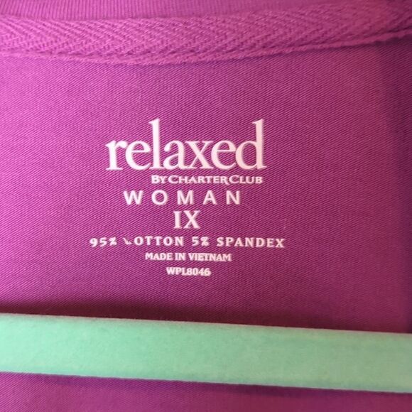 Charter Club Athletic Wear Cotton Purple Knit Jacket 1X - Picture 5 of 7